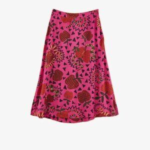 FARM Rio Fruit Printed Satin Midi Skirt - SIZE S